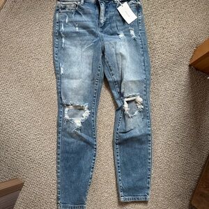 Cello Distressed Skinny Jeans in Blue